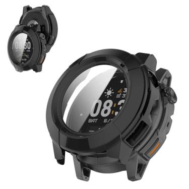 Imagem de Capa para COROS Nomad Watch, película de vidro temperado KONXISA 9H, capa rígida de policarbonato, leve, antiarranhões e anti-queda para proteção e flim integrada, preta