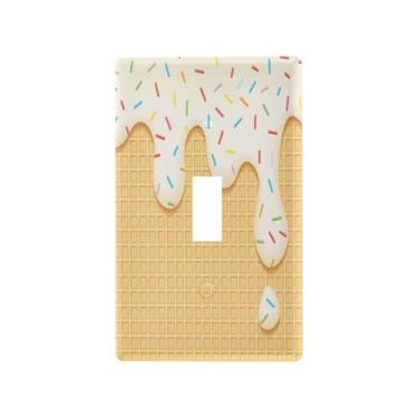 Imagem de Blueangle Capa para placa de parede para interruptor de luz - Tampa decorativa para interruptor de luz de cone de sorvete, placa de parede, tamanho 1 - gangue 4,53 x 2,76 polegadas (552)