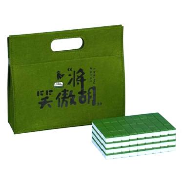 Imagem de SEAMEW American Mahjong Set - 30mm (1.18-Inch) 166 Tiles, Green & White, Food-Grade Melamine with Jokers & Storage Case for American-Style Play Green