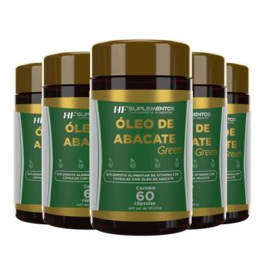 Imagem de 5x OLEO DE ABACATE COM VITAMINAS 1000MG 60 CAPS HF SUPLEMENTS