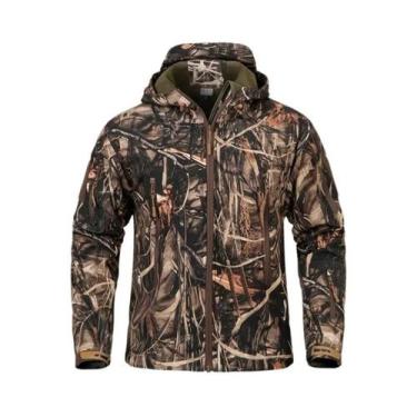 Imagem de Jaqueta Tática Masculina Camuflada Impermeável Com Capuz De Fleece Par