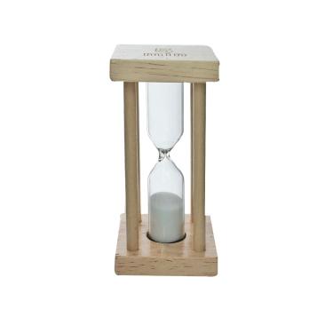 Imagem de Ampulheta De Vidro Com Base De Madeira 5 Minutos 8,5Cm