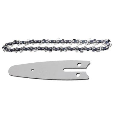 Imagem de Corrente Sabre Kit Reposiçao Mini Motosserra Placa Guia 14 Dentes Ferramenta 4 Polegadas Corta