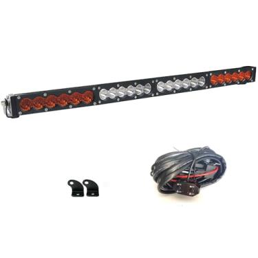 Imagem de Barra de luz LED curva de duas cores 63,5 cm 68,5 cm 120 W barra de luz off-road linha única branca âmbar amarelo foco inundação feixe LED trabalho mergulho luz off-road condução neblina trabalho luz SUV 4x4