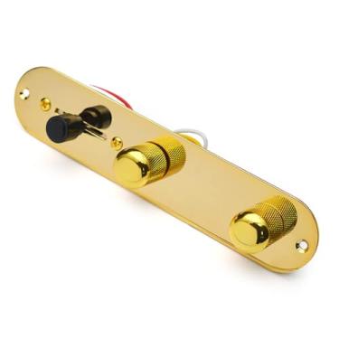 Imagem de ROZILO Placa de controle Tele totalmente carregada dourada com fiação de 3 vias pré-cabeada para telecaster/telecaster