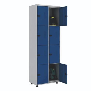 Imagem de Armário Roupeiro Aço 8 Portas Academia Guarda Volume Ea702 Azul