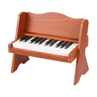 Imagem de Esquirla Teclado de piano infantil, pequeno, portátil, para aprendizado e ensino, em madeira, ideal para iniciantes, Cor de Madeira Clara