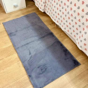 Imagem de Tapete Chinchila Basa Antiderrapante 50x100cm Cinza Chumbo