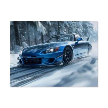 Imagem de HouLaiZhe Snow S2000 Extreme Speed Sports Posters Tela Estética Decoração de Quarto Pintura de Parede Impressões Sala de Galeria Decoração de Parede para Quarto Sala de Estar Escritório 24 x 32