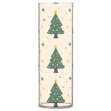 Imagem de CEBUGI Vaso de flor de árvore de Natal 10 cm x 30 cm Vaso cilíndrico para flores, vaso transparente inquebrável para decoração de casa de festa de casamento