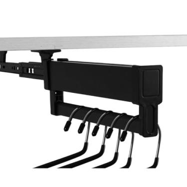 Imagem de Hhsdyl Suporte Calças Economizador Espaço Suporte Deslizante Roupeiro com Design Antiderrapante Solução Armazenamento Guarda-Roupa para Calças,Black,35cm