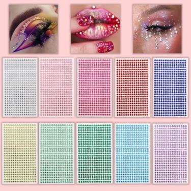 Imagem de Tatuagens minimalistas coloridas y2k dopamina simples redondas realistas 3D presente de feriado DIY festival de música baile de máscaras para cabelo olhos rosto tatuagem temporária com decoração