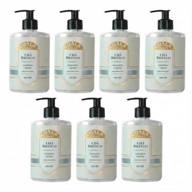 Imagem de Kit com 6 - Coala Sabonete Liquido Maos e Corpo Limpa Hidrata Perfuma 500ml Cha Branco