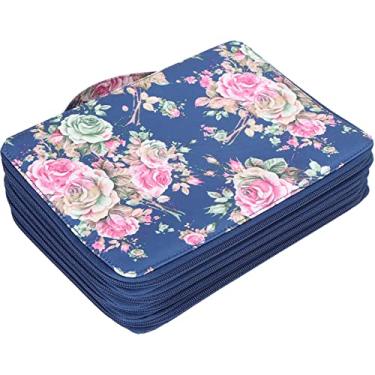 Imagem de Garosa Estojo para Lápis de 200 Slots Com Estampa, Organizador de Porta-canetas Com Zíper de 4 Camadas para Estudantes de Arte, Armazenamento de Papelaria de Tecido de Grande Capacidade Com Alça de