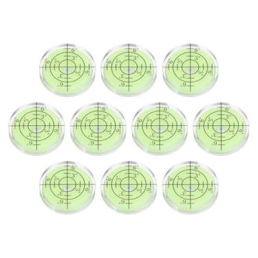 Imagem de PATIKIL 10 peças de nível de bolha redonda 25 x 5 mm mini circular Bullseye Spirit Levels ferramentas de layout para nivelar câmera tripé telescópio oficina toca-discos quadro de fotos, verde