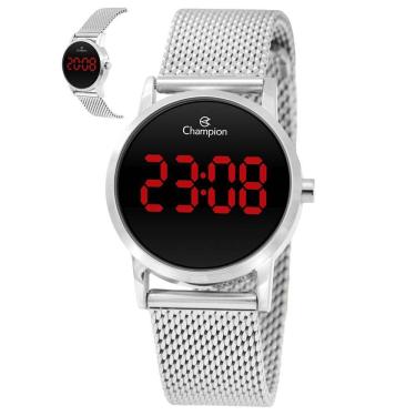 Imagem de Relógio Champion Feminino Ref: Ch48162t Led Mesh Prateado