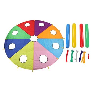 Imagem de Ainoli Kids Outdoor Mole Pounding Game Set Forma Redonda 4 Varas Infláveis ​​Guarda-chuva Pára-quedas com 9 Furos