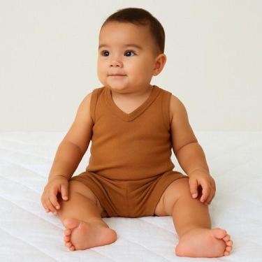 Imagem de Conjunto Infantil Verão Bebê Blusa Com Short Malha Fresca - Bebe E Cia