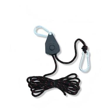 Imagem de 1 peça de aperto de corda de puxar sem amarração trava de polia ajustável para barraca e lona Guylines acampamento abrigo configuração de ajuste rápido, preto