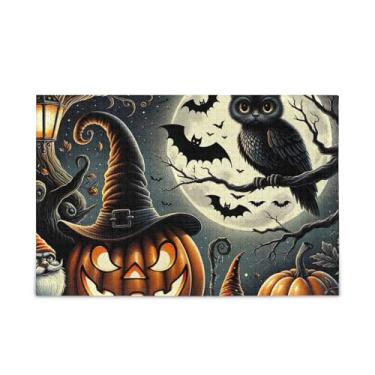 Imagem de Quebra-cabeça de coruja e abóboras de Halloween 500 peças jogo de quebra-cabeça casa arte de parede para adultos e famílias