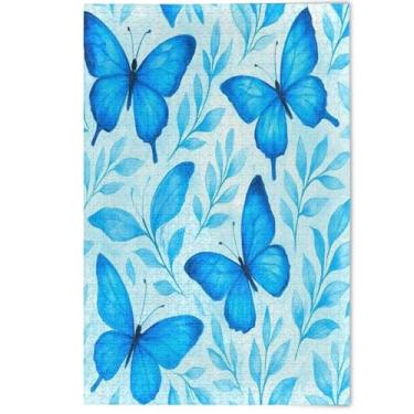 Imagem de Quebra-cabeça de borboletas azuis folhas 1000 peças adultos elefantes brancos presentes quebra-cabeça cena natureza quebra-cabeça bonito animal flor arte, 1000 peças, 75 x 50 cm