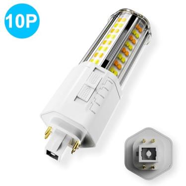 Imagem de IDO Pacote com 10 lâmpadas LED G24q base de 4 pinos, 18 W 2400 lúmens (Ballatst Must Be Bypass) regulável, use para luz embutida