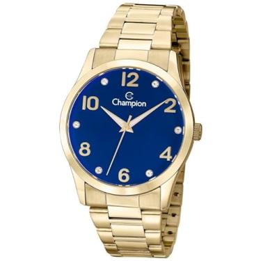 Imagem de RELOGIO CHAMPION ANALO AZUL METAL DOURADO CN29052K