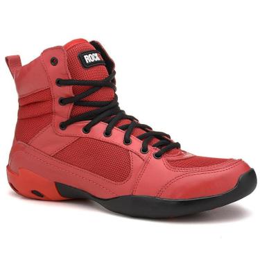 Imagem de Bota De Treino Masculina Rock Fit Challenger Em Couro Vermelho-Masculino