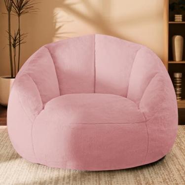 Imagem de Cadeira gigante pufe para adultos – Cadeira confortável de pelúcia redonda com detalhes macios, cadeira de leitura de sofá de chão aconchegante grande para sala de estar, quarto e salas de jogos