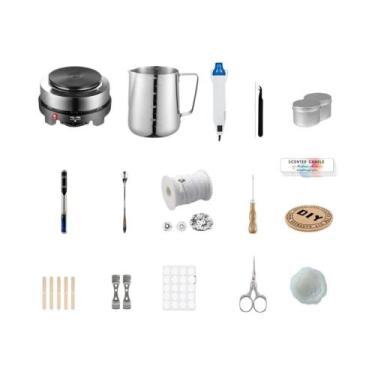 Imagem de Kit Para Fazer Velas Aromáticas Com Pavio De Algodão Puro, Molde De Ce