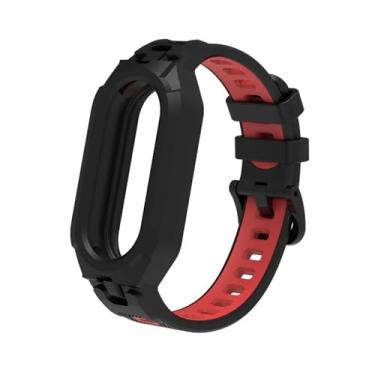 Imagem de AEHON Pulseira de silicone TPU macio para Xiaomi MiBand 8, pulseira para MiBand 8 NFC, borracha Correa, kit de acessórios de substituição (preto-R)