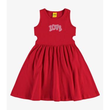 Imagem de Vestido em Ribana 2x1 Rovi Kids Vermelho, 12, Vermelho