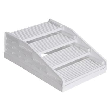 Imagem de WeiLaiKeQi Rampa de 4 degraus para caixa de areia de gato, coletor de areia reutilizável, prática, removível, profissional e fácil de limpar, Branco