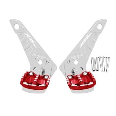 Imagem de Anti-derrapante CNC Pedal Traseiro Descanso De Pé Dobrável Apoios De Pés Passageiro Footpegs Para XADV 750 Xadv750 2021 2022 2023(Silver Red)