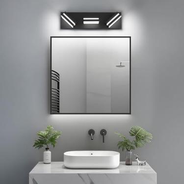 Imagem de Luz de espelho LED Arandelas de parede de banheiro Rotativa 350° Lâmpada de parede de ângulo ajustável Armário Iluminação de parede para sala de estar quarto penteadeira banheiro (Luz branca preta, 3