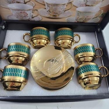 Imagem de Xícara de café kit com 12 peças de Cerâmica em porcelana1(Verde xu330)