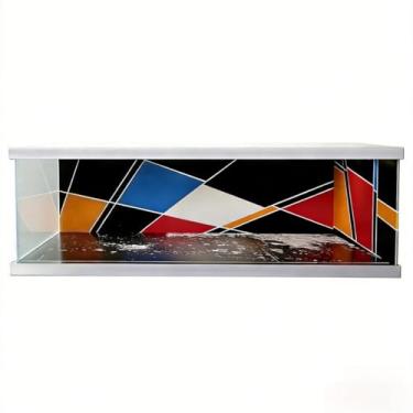 Imagem de Diorama Display Case compatível com Hot Wheels Matchbox Mini GT Diecast Cars, empilhável 1/64 1/43 1/18 carro garagem showroom estacionamento exibição cena modelo com luz regulável de três cores (E, 1