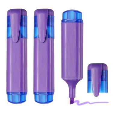 Imagem de PATIKIL Lindos iluminadores, pacote com 3 canetas marcadoras coloridas sem sangramento, grande capacidade, grande volume, pastel, para material de escritório, livros, diário, estudo de casa, roxo