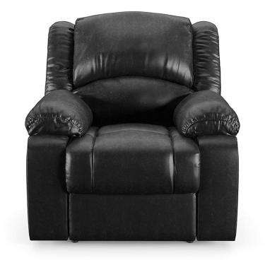 Imagem de Poltrona Do Papai Reclinável Sala De Cinema Barcelona Elétrica Touch Massagem Usb Pu Preto Brilho