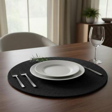 Imagem de Kit 4 Jogo Americano Redondo 38cm Sousplat Para Mesa Posta Elegante Co