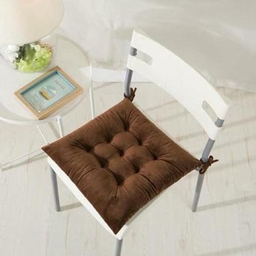 Imagem de Almofadas para cadeiras de cozinha e sala de jantar, almofadas de inverno quentinhas com amarras, almofada antiderrapante para assento de escritório.