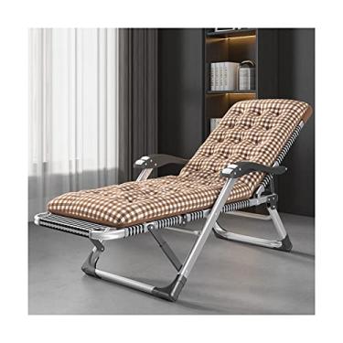 Imagem de ONDHGFBGB Cadeira acolchoada para pátio, dobrável, gramado, espreguiçadeira, acampamento, reclinável com travesseiros e apoio de braço de massagem para quintal e praia à beira da piscina