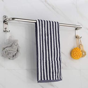 Imagem de Prateleira de banheiro acessórios de banheiro toalheiro montado na parede barra de toalha de camada única trilho de aço inoxidável prateleira de toalha 40-120 cm 1011 (tamanho: 60 cm) (100 cm)