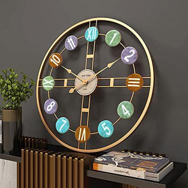 Imagem de AkosOL Grande, vintage 3D metal numerais romanos árabes relógios de parede industrial engrenagem europeia retro relógios decoração para sala de estar, restaurante, escritório, cozinha, preto