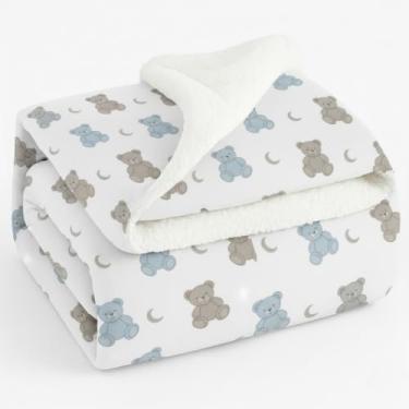 Imagem de Cobertor- Dupla face sherpa felpuda - Antialérgico(Urso Azul)