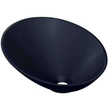 Imagem de Cuba De Apoio Meia Lua Lavabo C01 Bm38w Preto Matte Fosca - Lyam - LYA