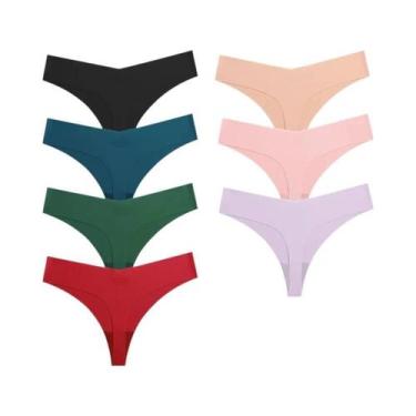 Imagem de Calcinhas De Seda Sem Costura Sexy Para Mulheres, 7 Peças, Tanga Elást