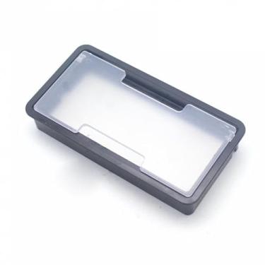 Imagem de Ilhós de mesa com serra de furo, 1 peça de plástico de 16,3 cm para escritórios, salas de reunião, computador, mesa, ilhós, organizador de cabos de mesa (preto)