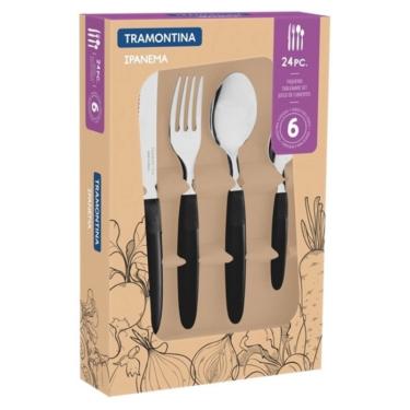 Imagem de Faqueiro Ipanema Preto 24 peças - Tramontina 23398072