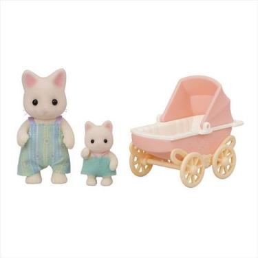 Imagem de Sylvanian Families - Conjunto Carrinho de Bebê - Papai e Bebê Gatos Pr